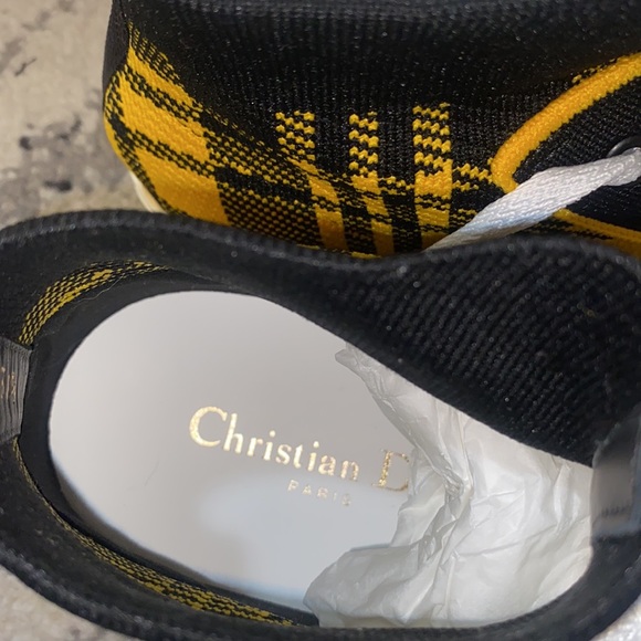 Dior WALK'N'DIOR SNEAKER Yellow and Black Check'n'Dior Technical Mesh - Picture 10 of 11